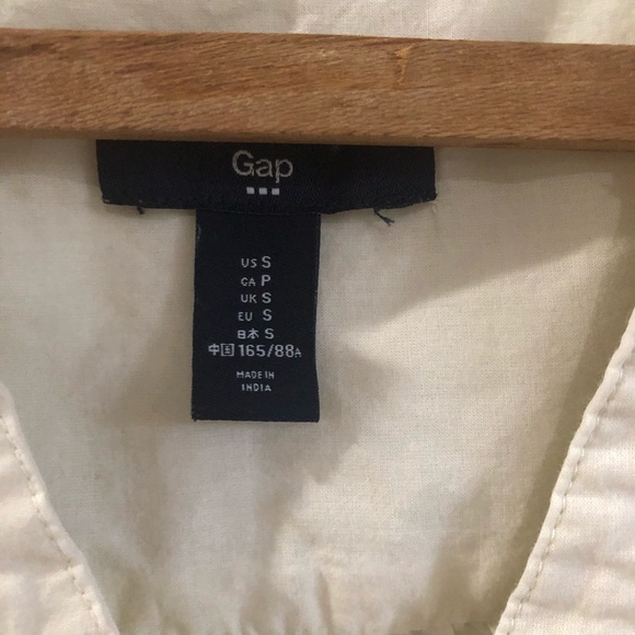 Peasant Top Gap Factory Ivory Long Sleeve Button - Picture 3 of 6